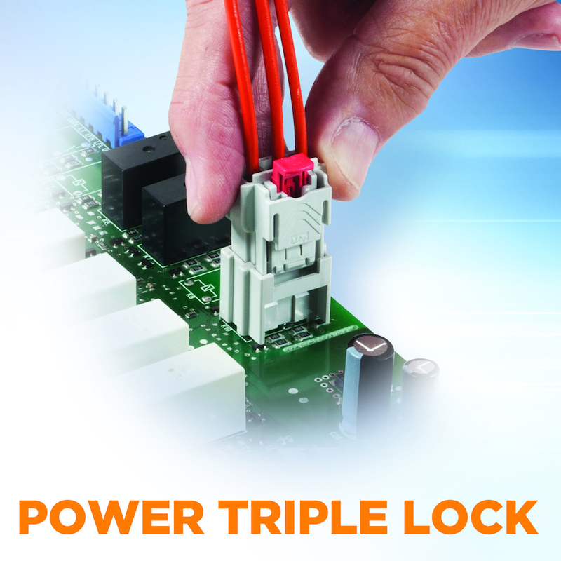 TE Connectivity adds wire-to-board headers to Its Power Triple Lock connector family